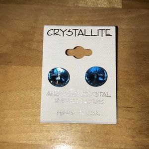Crystallite turquoise earrings brand new